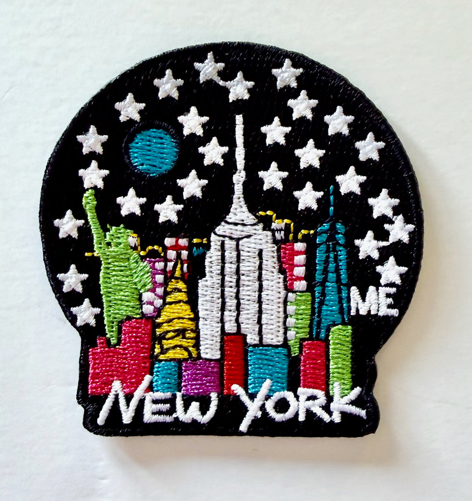 New York Night Skyline Iron-On Patch