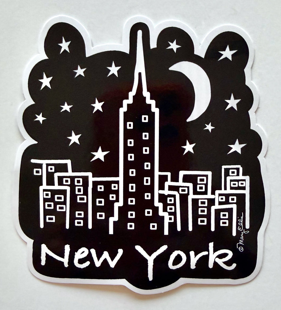 New York Chalk Skyline Sticker