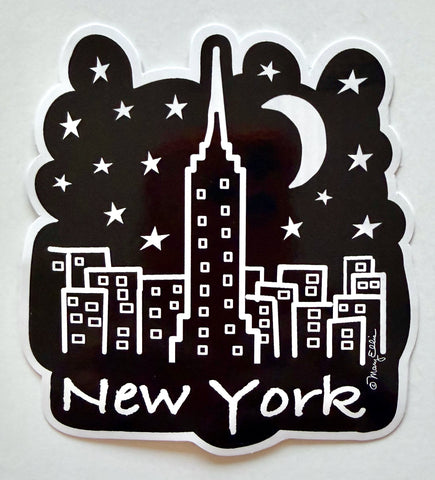 New York Chalk Skyline Sticker