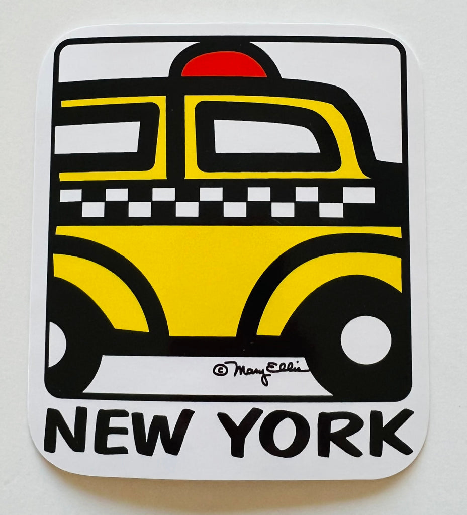 New York Giant Sticker Taxi Cab