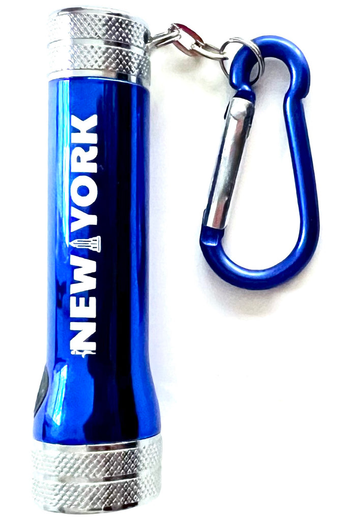 New York Mini Flashlight With Carabiner NY Empire Blue