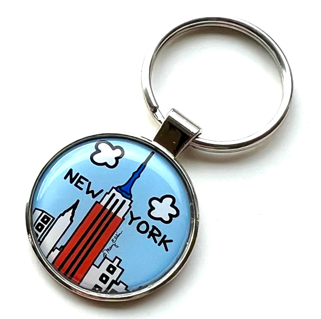 New York Keychain Patriotic Skyline