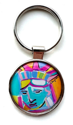 New York Keychain Abstract Statue of Liberty