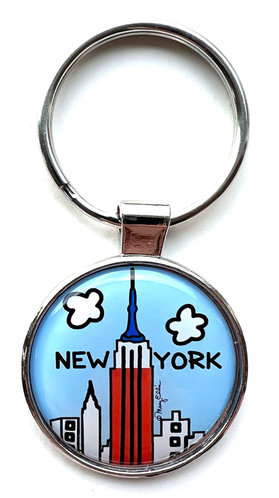 New York Keychain Patriotic Skyline