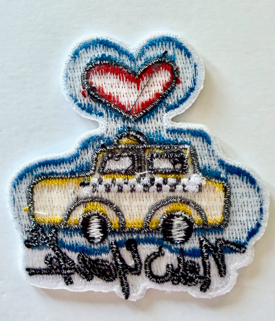 New York Taxi Heart Iron-On Patch