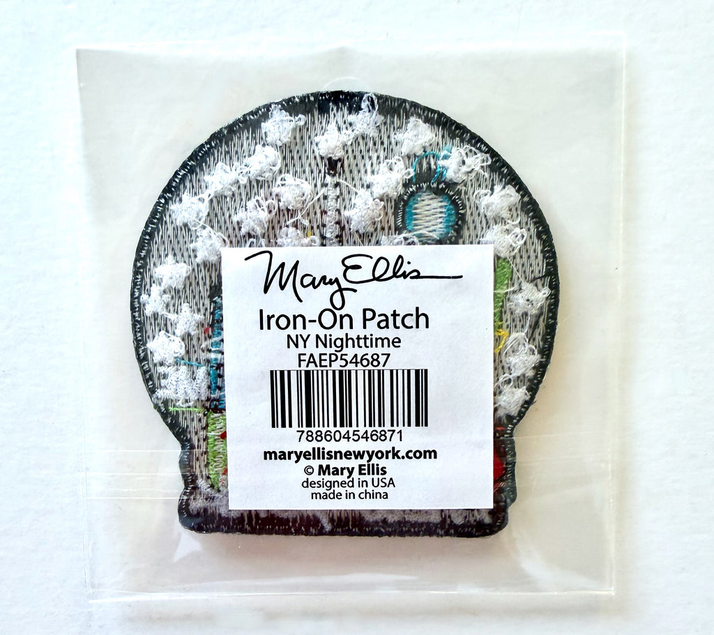 New York Night Skyline Iron-On Patch