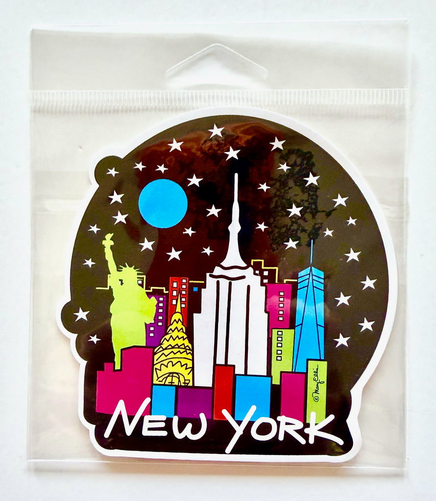 New York Night Skyline Sticker
