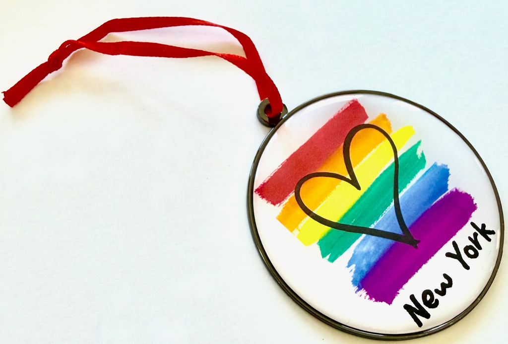 New York Christmas Holiday Ornament Rainbow Pride