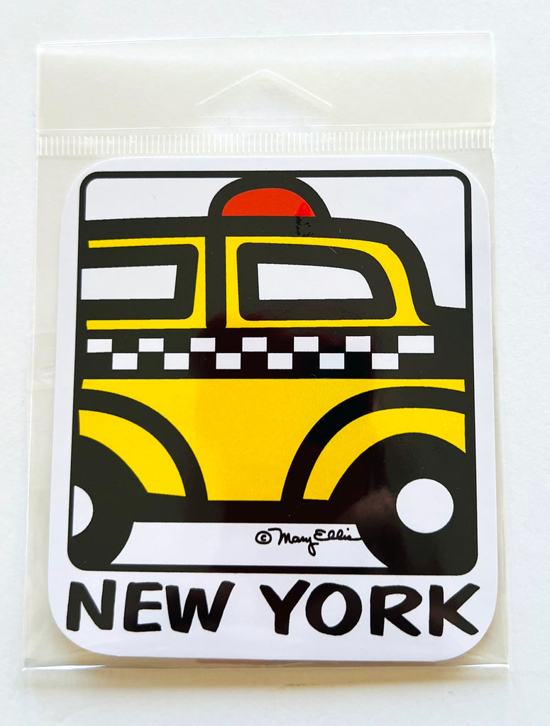New York Giant Sticker Taxi Cab