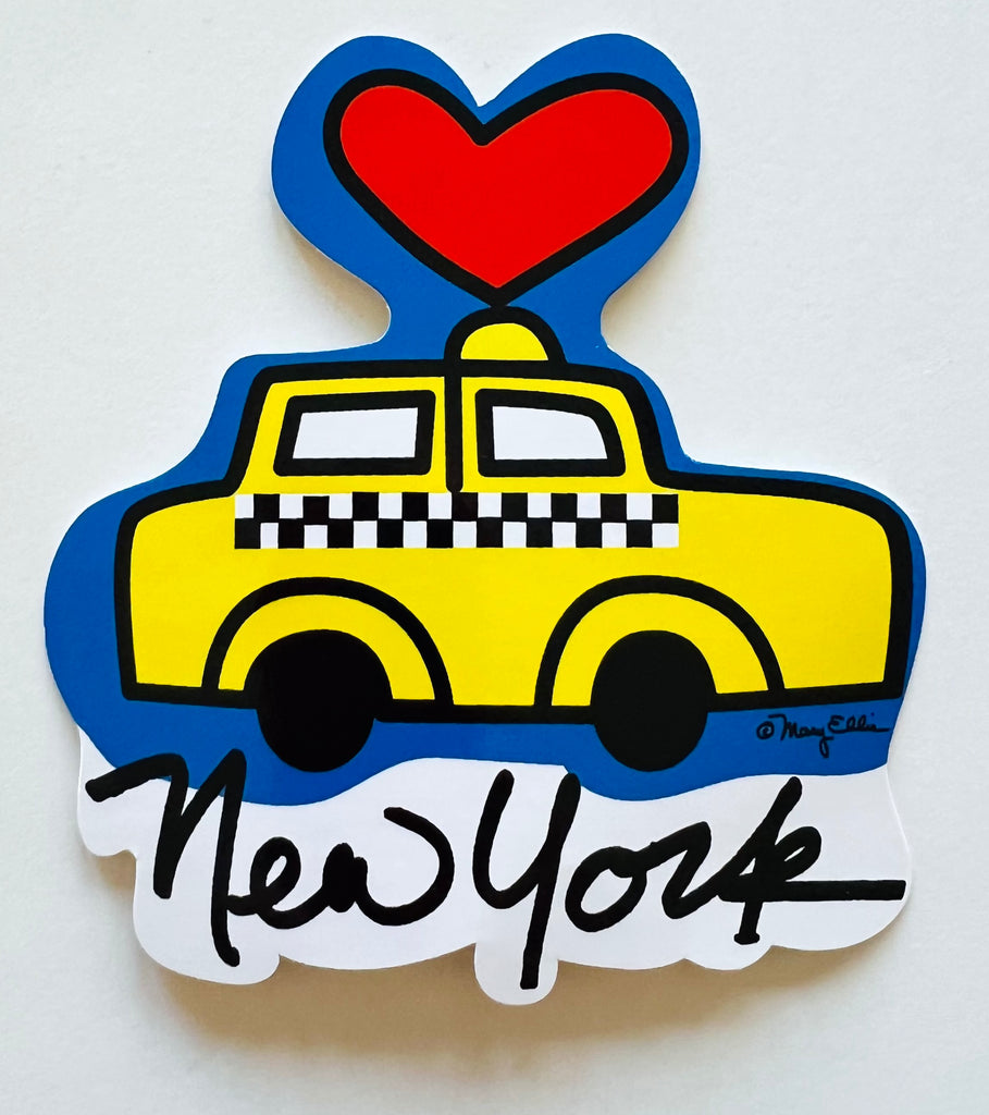 New York Giant Sticker Taxi Cab Heart