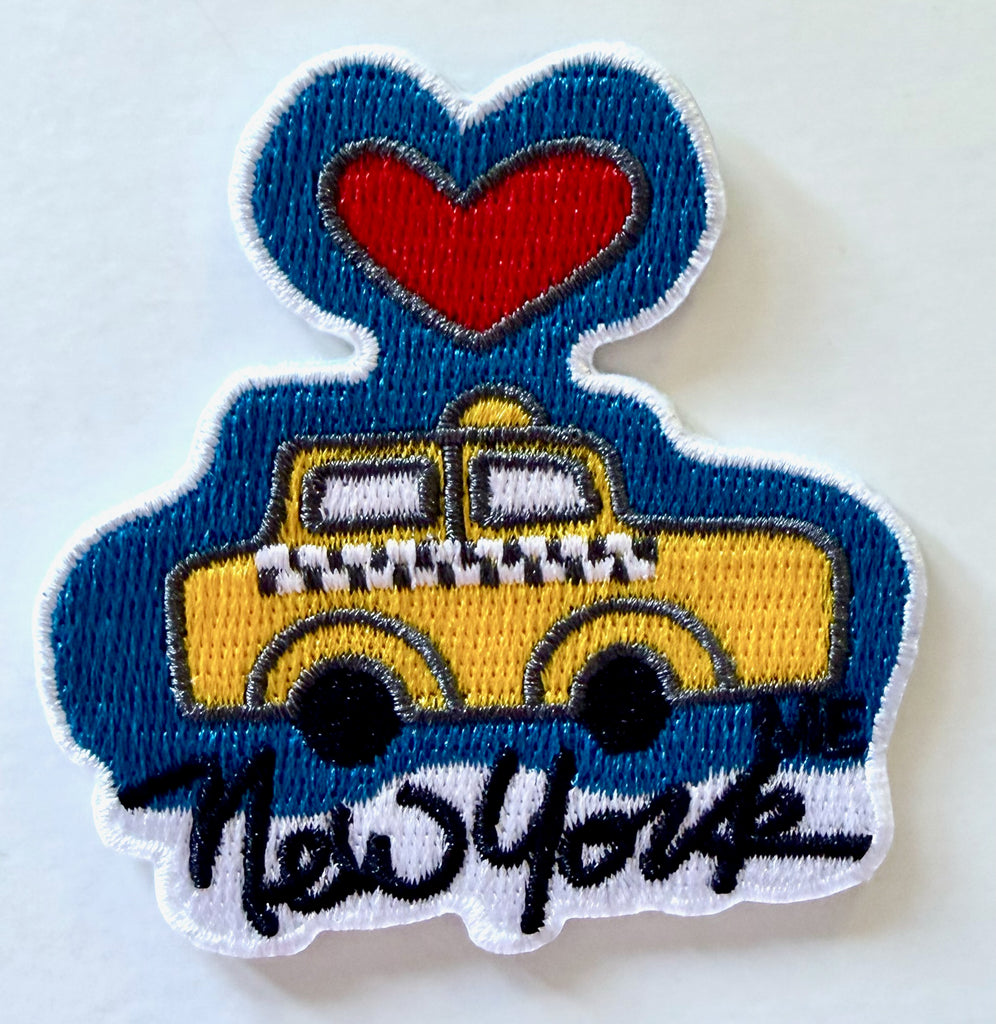 New York Taxi Heart Iron-On Patch