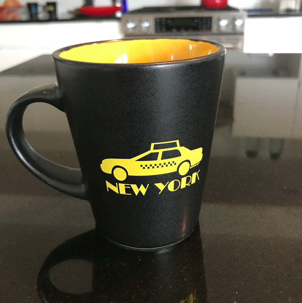 New York Midnight Taxi 2 Tone Yellow Black Mug