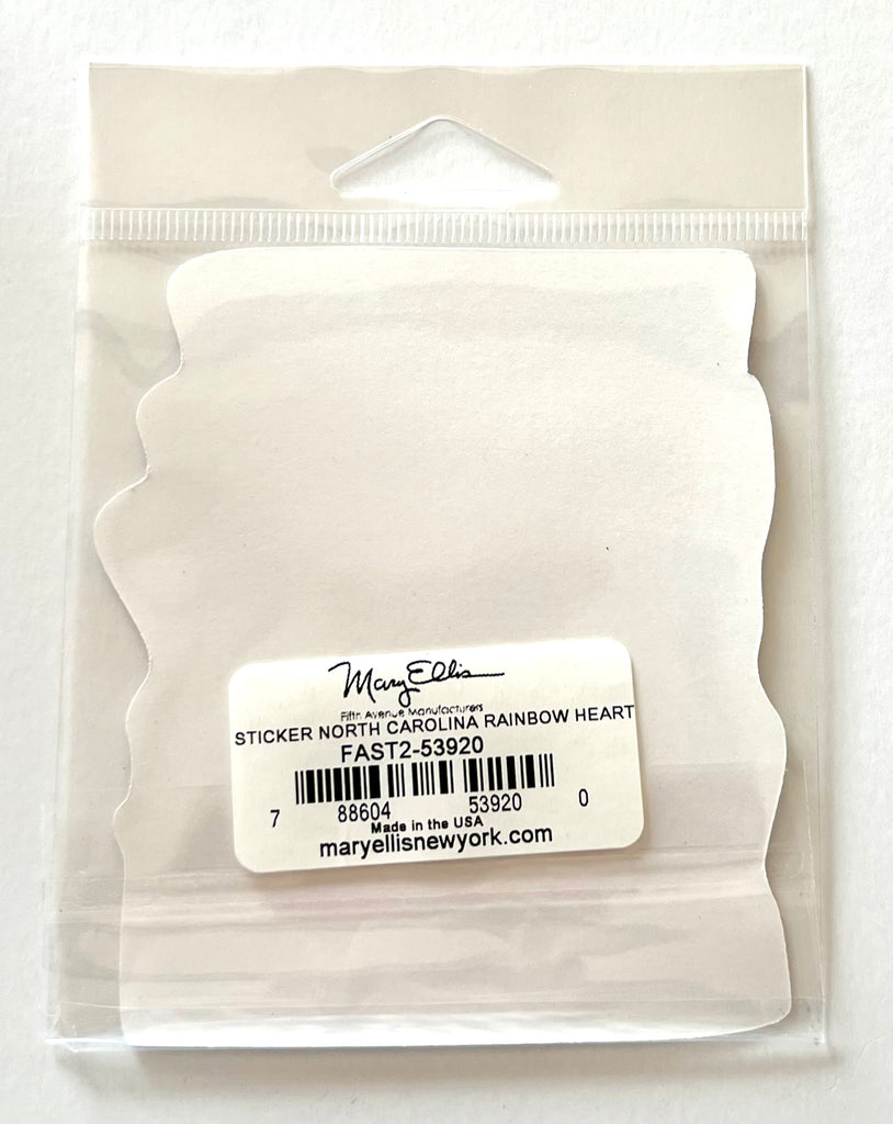 North Carolina Rainbow Heart Pride Sticker