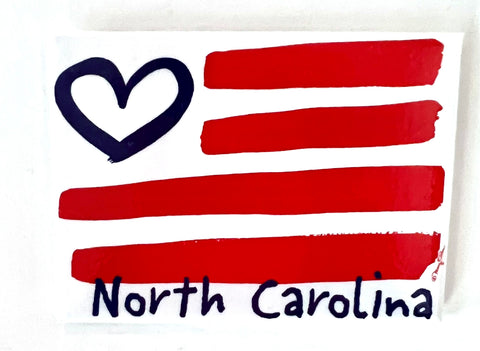 North Carolina Magnet Flag Heart