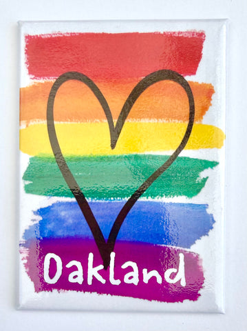 Oakland Magnet Rainbow Heart