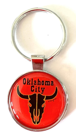 Oklahoma City Oklahoma Keychain Longhorn