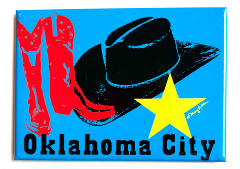 Oklahoma City Oklahoma Magnet Hat Boots