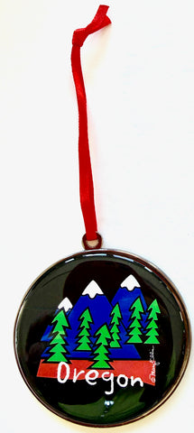 Oregon Mountains Christmas Ornament