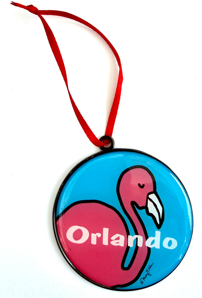 Orlando Florida Flamingo Christmas Ornament