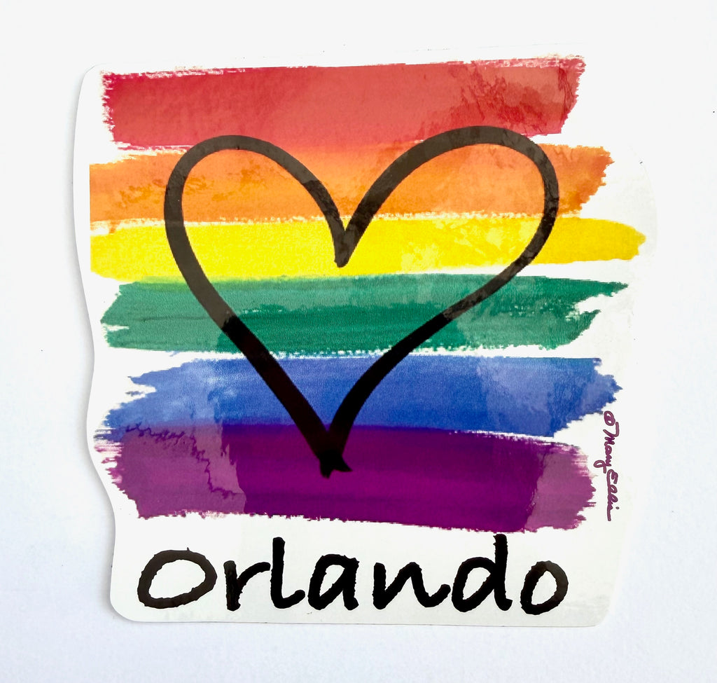 Orlando Rainbow Heart Sticker