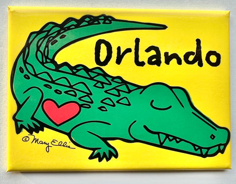 Orlando Florida Magnet Alligator Heart
