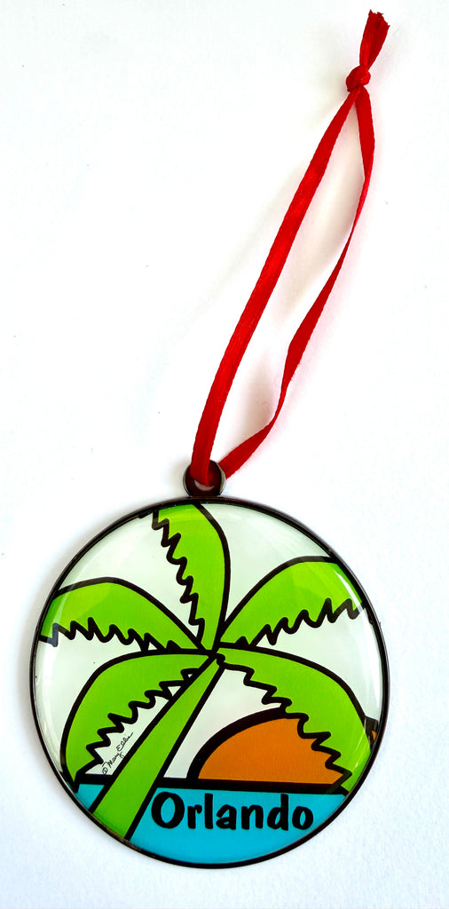 Orlando Florida Palm Sunset Christmas Ornament