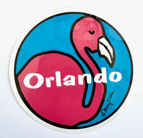 Orlando Florida Flamingo Sticker