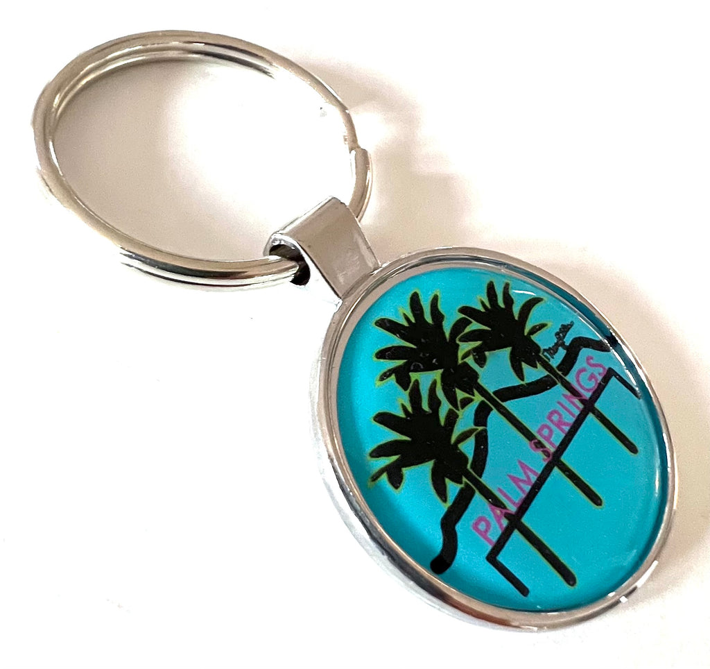 Palm Springs California Sign Palm Trees Keychain