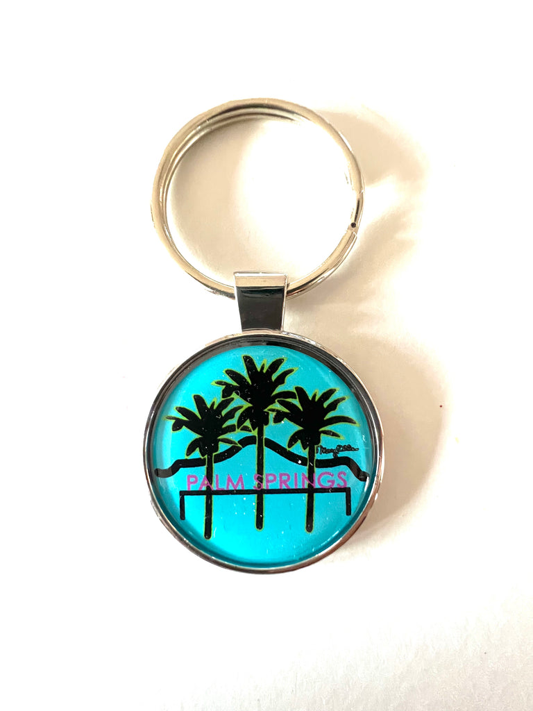 Palm Springs California Sign Palm Trees Keychain