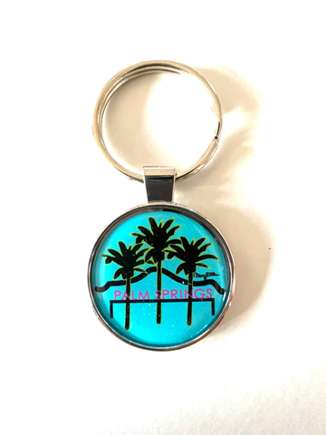 Palm Springs California Sign Palm Trees Keychain