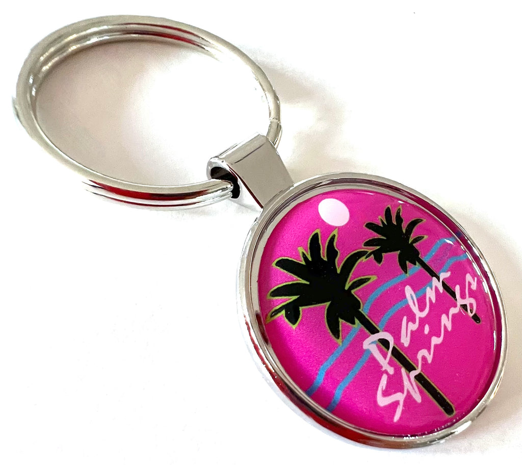 Palm Springs California 2 Palm Trees Keychain