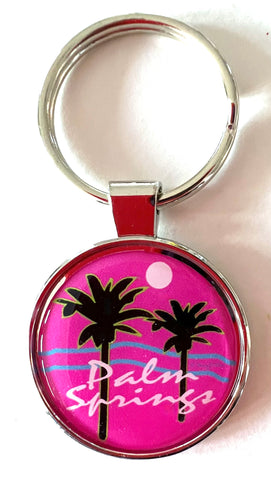 Palm Springs California 2 Palm Trees Keychain