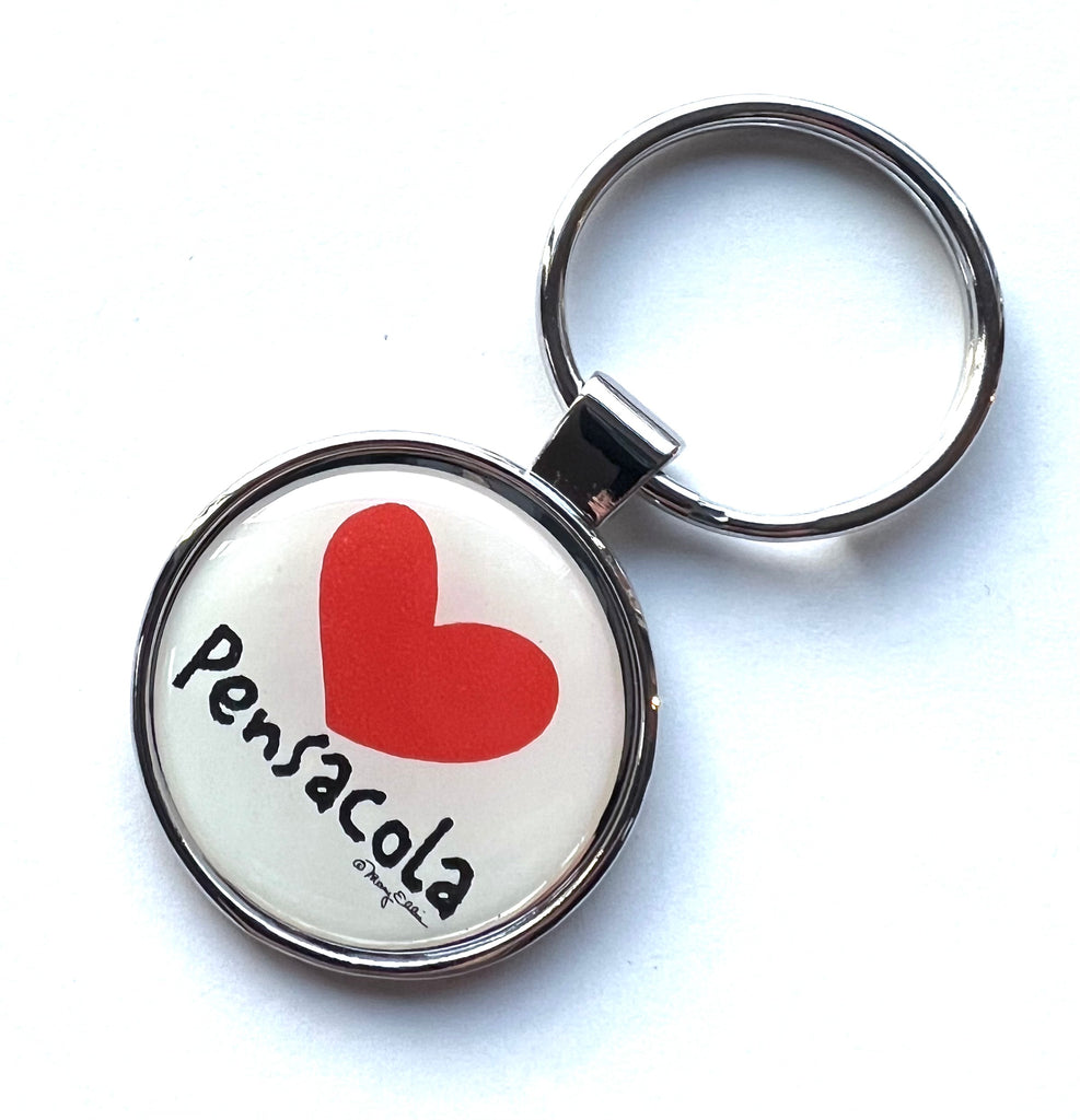 Pensacola Florida Keychain Heart