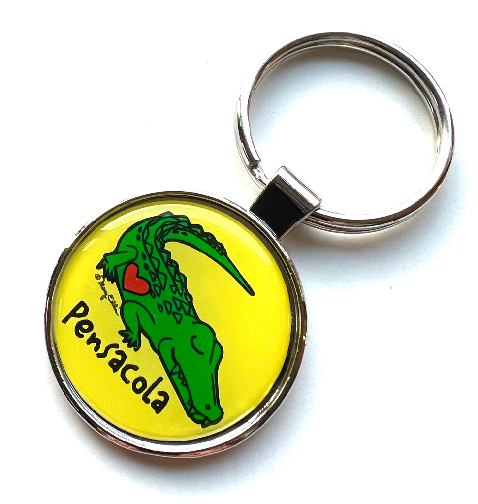 Pensacola Florida Keychain Alligator Heart