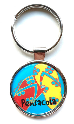 Pensacola Florida Keychain Flip Flops