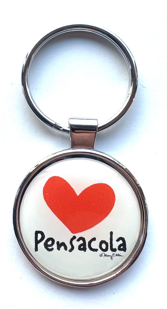 Pensacola Florida Keychain Heart