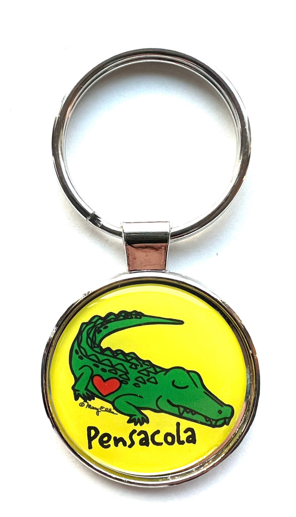 Pensacola Florida Keychain Alligator Heart