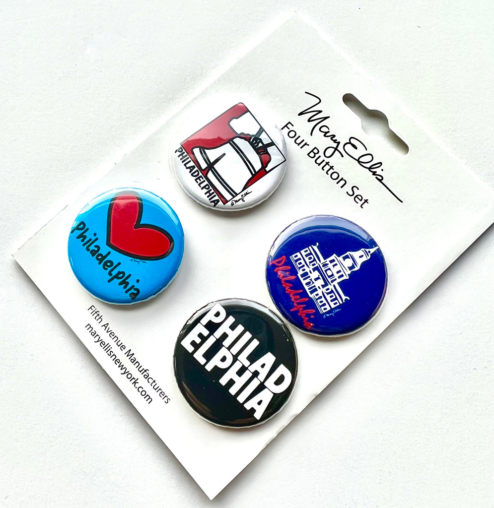 Philadelphia Mini Button Set of 4