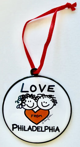 Philadelphia Christmas Ornament Love From