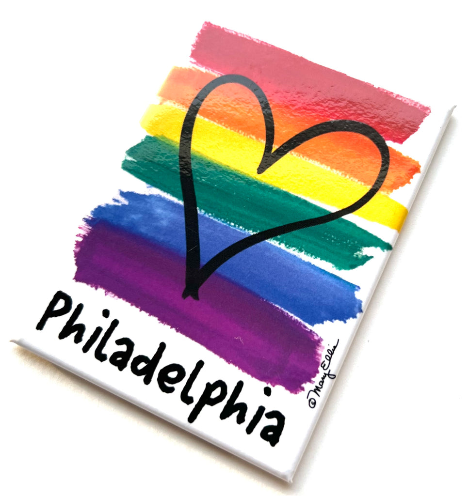 Philadelphia Magnet Rainbow Heart Pride