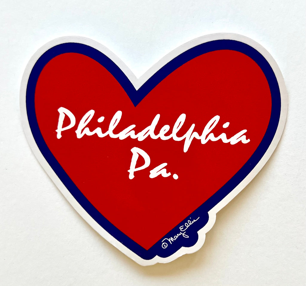 Philadelphia Sticker Script Heart