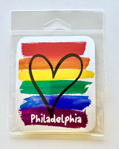 Philadelphia Sticker Rainbow Pride Heart