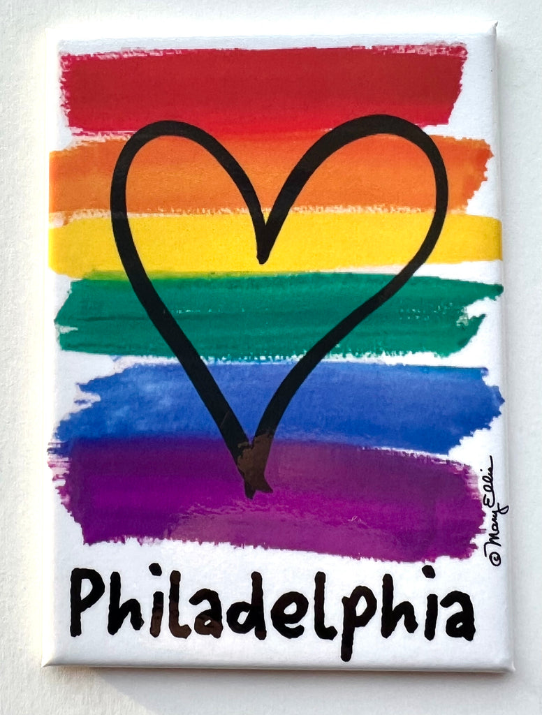 Philadelphia Magnet Rainbow Heart Pride