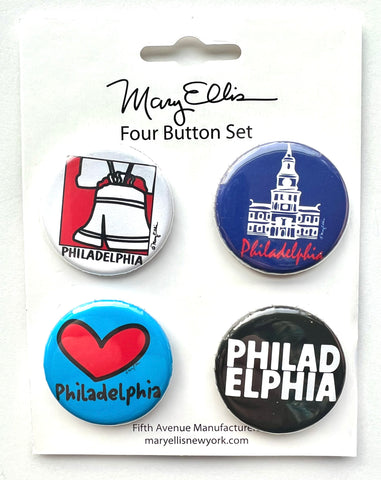 Philadelphia Mini Button Set of 4