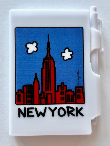 New York Mini Notebook Pen Set Red Skyline