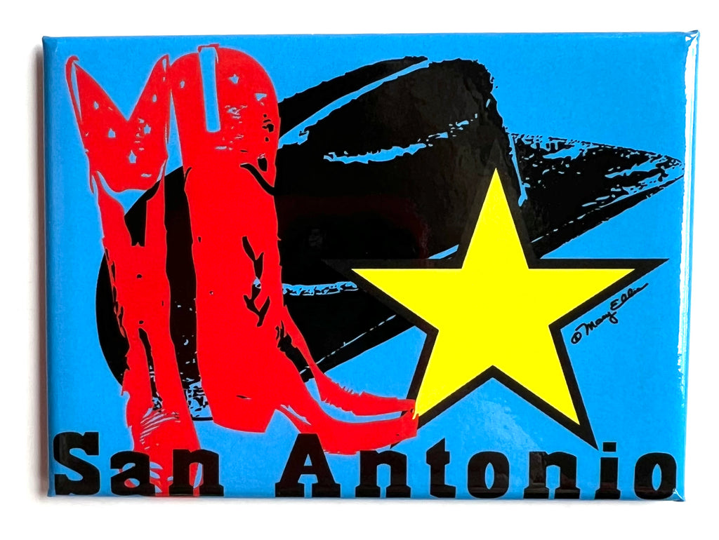 San Antonio Texas Magnet Hat Boots Star