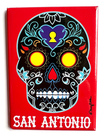 San Antonio Texas Magnet Sugar Skull