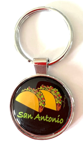 San Antonio Texas Keychain Tacos