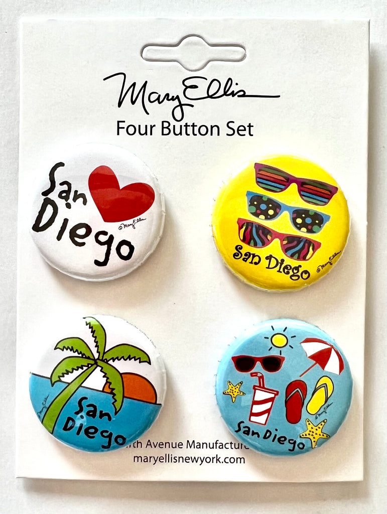 San Diego Mini Button Set