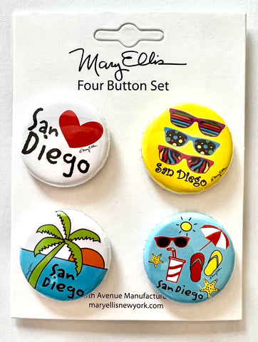 San Diego Mini Button Set
